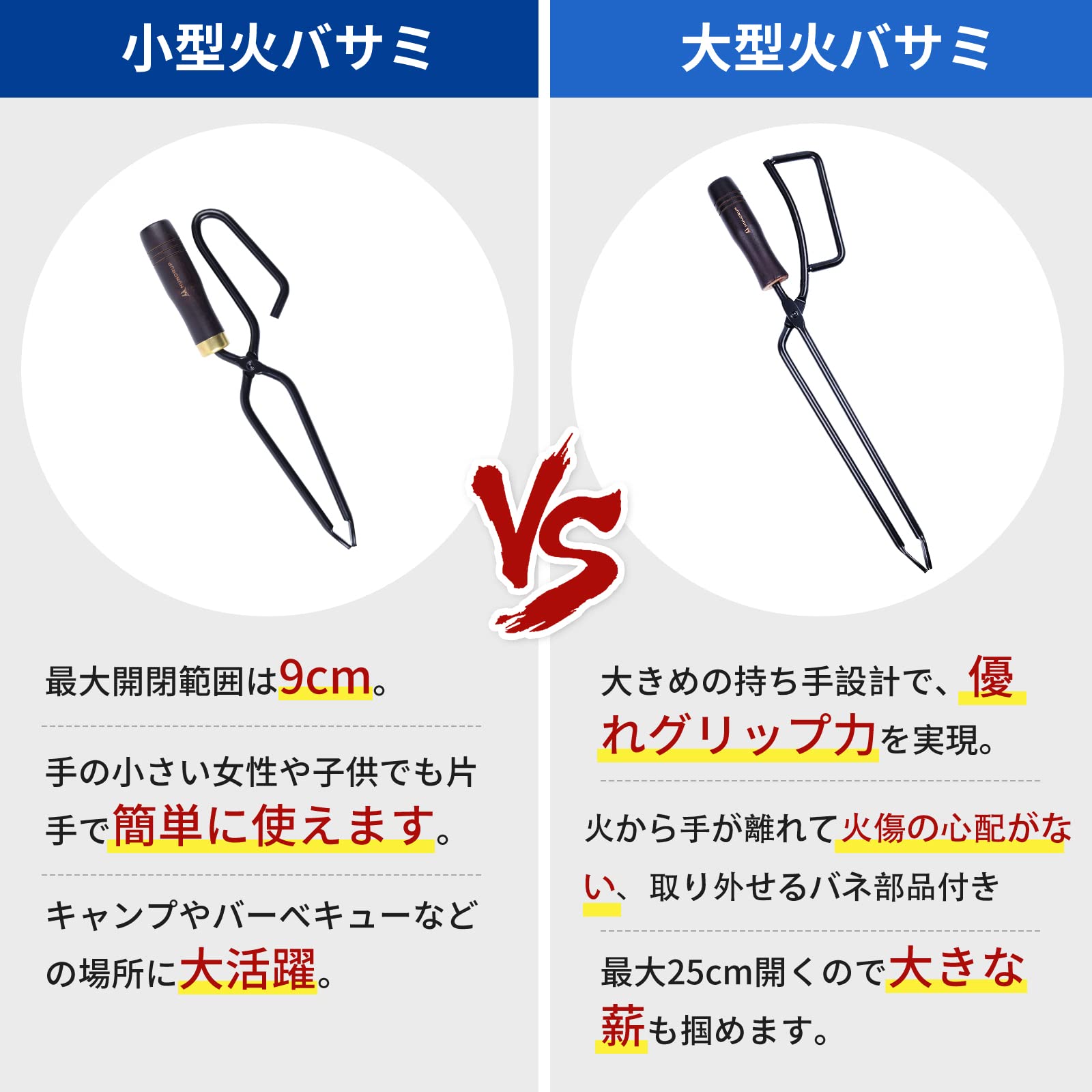 ファイヤープレーストング 皮革カバー付き 木製ハンドル 火バサミ 薪ばさみ Amazon | HUNDRUP 薪ばさみ 火バサミ 小型 ファイヤープレース